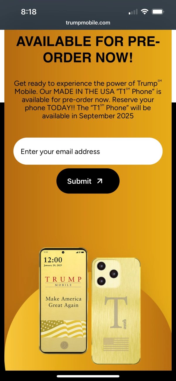 短线配资炒股网 特朗普家族高调进军美国通信市场！“总统手机”499美元，月费47.45美元